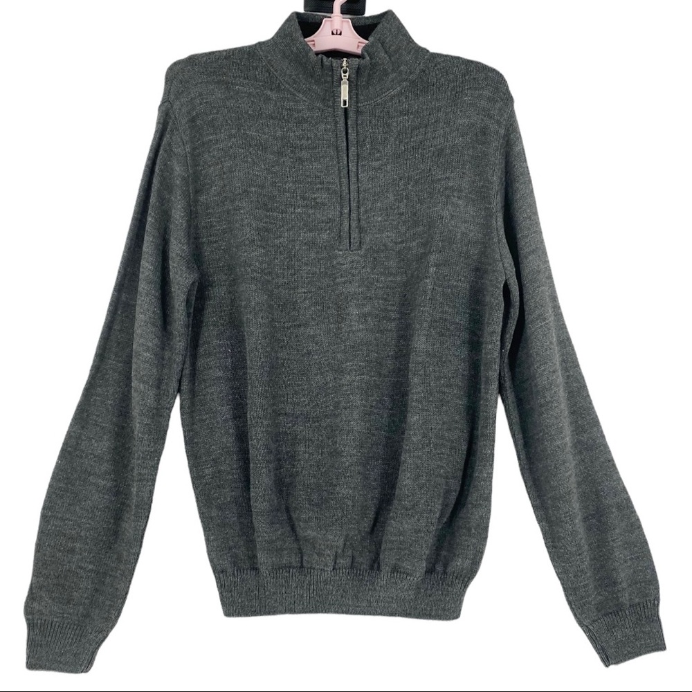 Edwards Men’s Long Sleeve Quarter-Zip Acrylic Sweater Grey Size 3XL Retail $44.